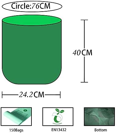 150 Bags Compost Bin Liners 6L 8L 10L 30L Kitchen Waste Bags 100% Biodegradable Bags with EN13432 Certification (8L)