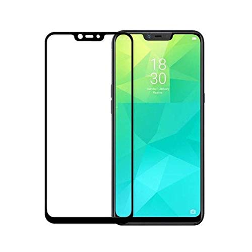 Image of Tempered Glass Screen Protector Compatible For REALME C1 ; A3S ; A5 Full Screen Coverage (Except Edge to Edge) and Free Complete Easy Installation kit.