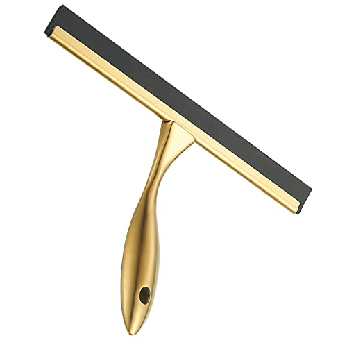 Image of 10inch Water Cleaning Squeegee for Bathroom Car or Kitchen Top Stainless with Silicon Rubber 3 Choice (Gold)