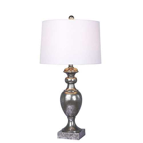 Martin Richard W-6252As Fangio Lighting's Textured Resin Urn Table Lamp, 28", Antique Silver Leaf #TOP3