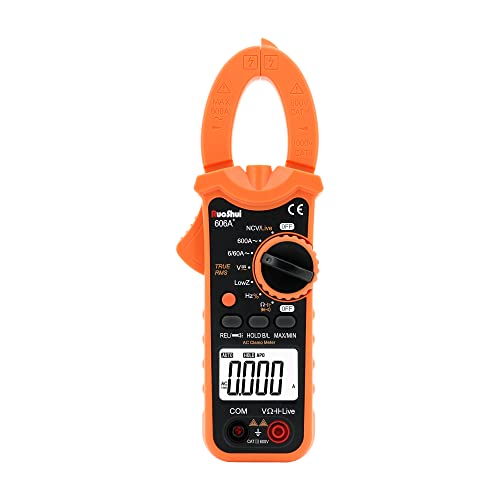 RuoShui Digital Clamp Meter, True RMS 2000 Counts Multimeter, Auto-Ranging Voltage Tester with LCD Backlight Display