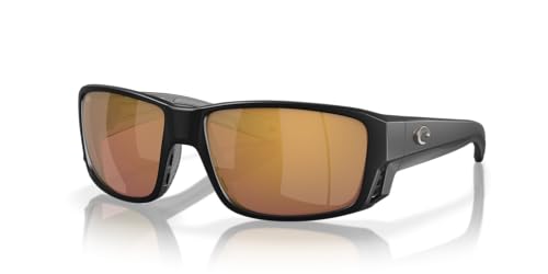Image of Costa Man Sunglasses Matte Black Frame, Blue Mirror Lenses, 60MM