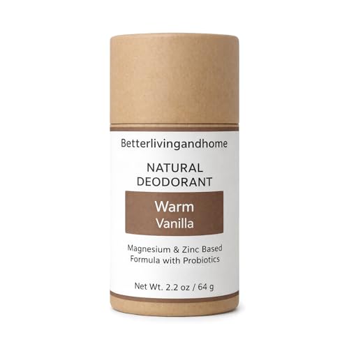 Image of Natural Deodorant Stick - 64 gm | Probiotics + Magnesium | Deodorant for Men & Women | Natural formula and Chemical free| Good for all skin types | Essential Oils Scented (Warm Vanilla)
