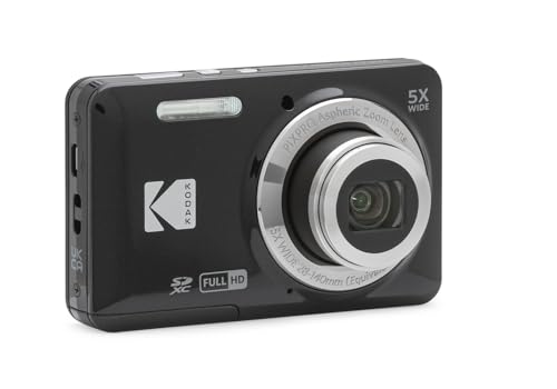 Image of Kodak PIXPRO FZ55 Digital Camera (Black) + Black Point & Shoot Camera Case + Transcend 64GB SD Memory Card + Tri-fold Memory Card Wallet + Hi-Speed SD USB Card Reader + More!