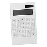 Ciieeo 1pc Solar Calculator Computer Calculator for Office Pink Calculator Portable Calculator Small Handheld Calculator Solar Calculators Large Key Electronic Component Travel White Mini