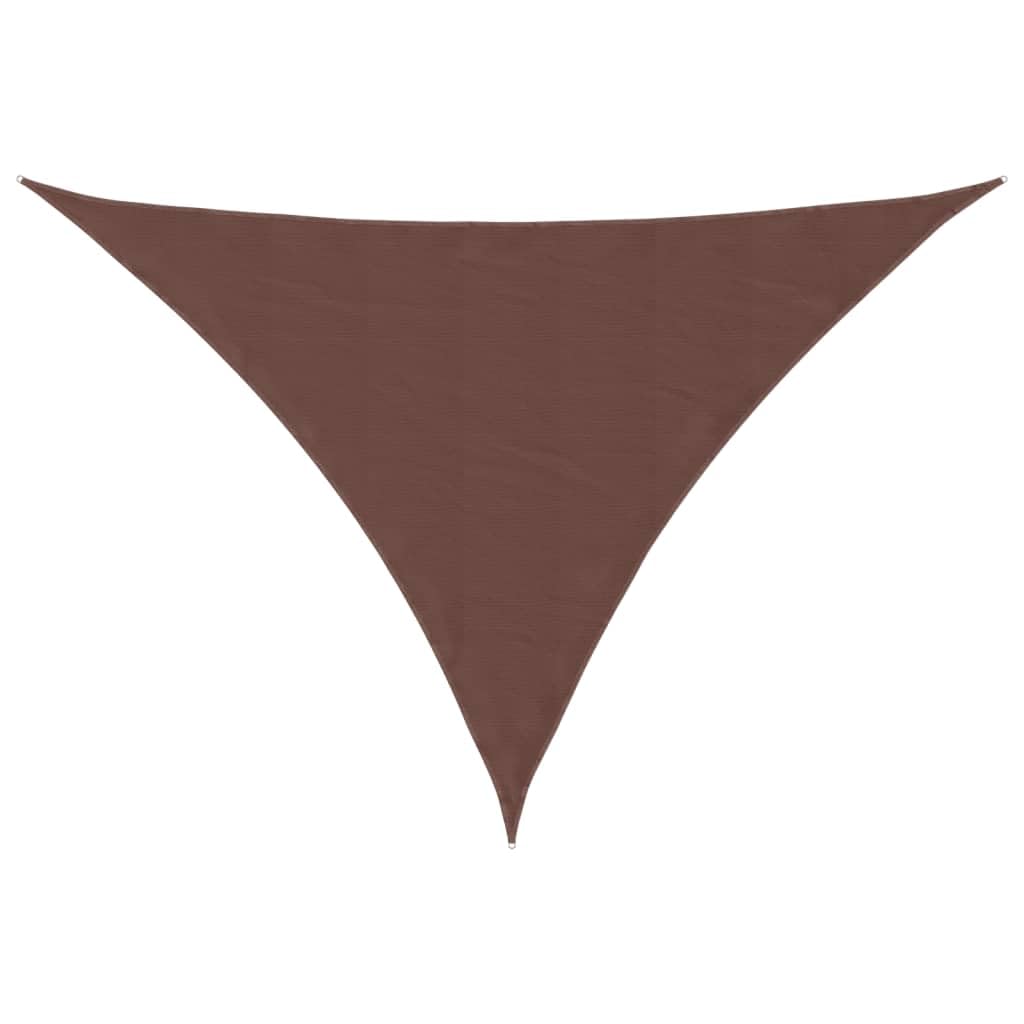 Voile d'ombrage triangulaire contre chaleur et pluie, oxford marron 4x5x6,4m