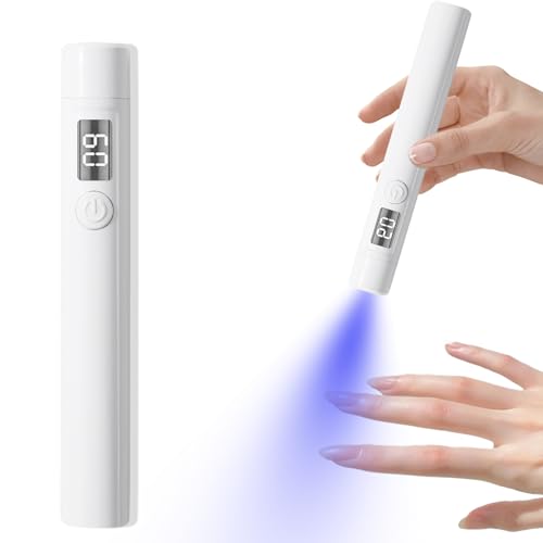 Handheld UV Light for Gel Nails, Mini Nail Dryer, Portable Cordless Rechargeable, LED Nail Lamp for Fast Curing & Home DIY