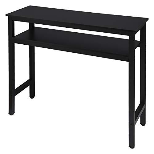EUGAD 0004BAZ Bartisch Esszimmertisch Stehtisch Küchentisch Theke aus MDF Metall Gestall Schwarz 120x40x100cm