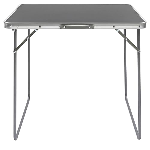 Mobilier d'extérieur noir et table de camping pliante gain de place