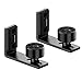 LQKUMJG Sliding Barn Door Floor Guide Wall Mount Hardware Adjustable Stay Rollers, Smooth Wheels Flush Bottom Countersunk Holes Black 2 Pack