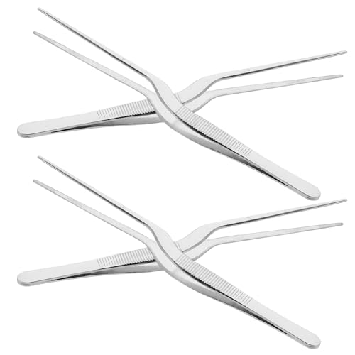 Abaodam Juego de 4 Pinzas para Limpieza de Oídos de Acero Inoxidable 304 con Punta Curva Herramienta Precisa para Extraer Cerumen Portátil para Uso en Casa y Viajes