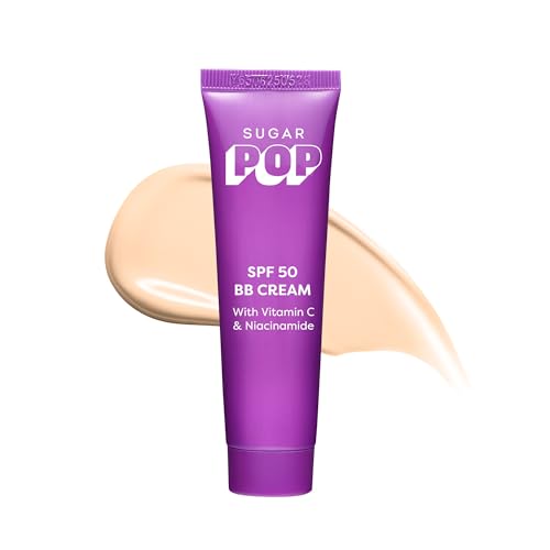 SUGAR POP SPF 50 BB Cream with Vitamin C & Niacinamide | Tinted Moisturiser with Matte Finish | Lightweight | 30gm – 01 Sand