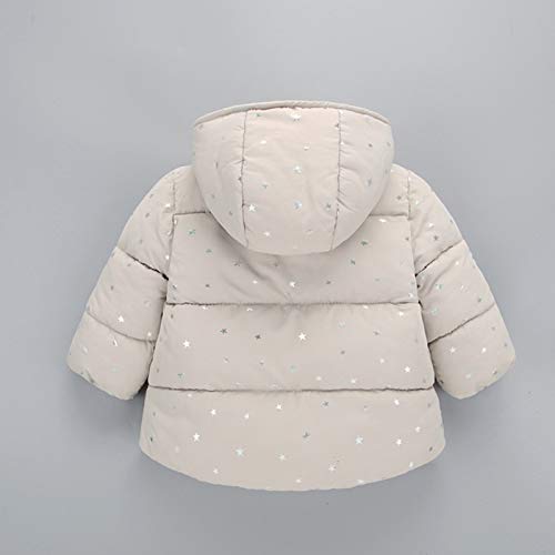 Winter Coats for Girls Toddler Baby Thick Warm Fleece Lined Padded Jacket Star Print Hooded Outerwear with Pockets4