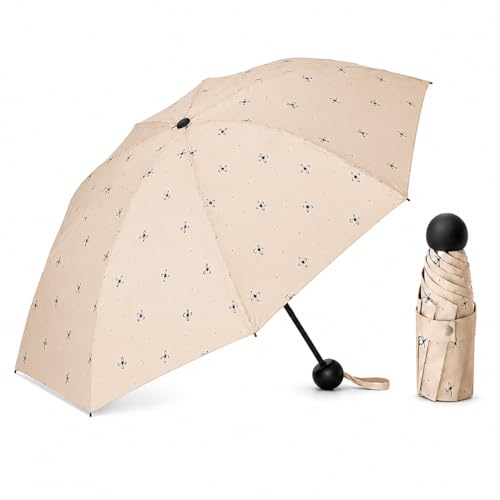 Image of Owme UV Umbrella for Women, Mini Folding Portable 2-Fold Umbrellas | Manually Open & Close for Rain and Sun Protection, Anti-Slip Handle | Windproof Umbrlla | Chata for Rain for Men -
