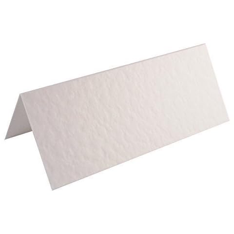 UK Card Crafts 100 X Hammered White Place Cards For Weddings & Parties Cover