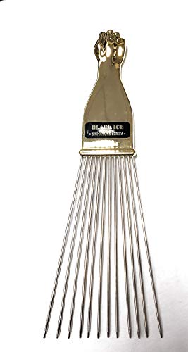 Peine pick largo con mango dorado miniatura 1