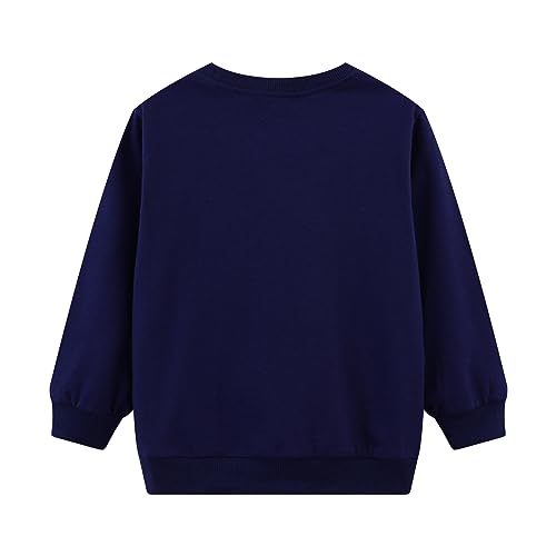 Image of HILEELANG Toddler Boy Sweatshirts Crewneck Long Sleeve Pullover Cotton Graphic Christmas Clothing