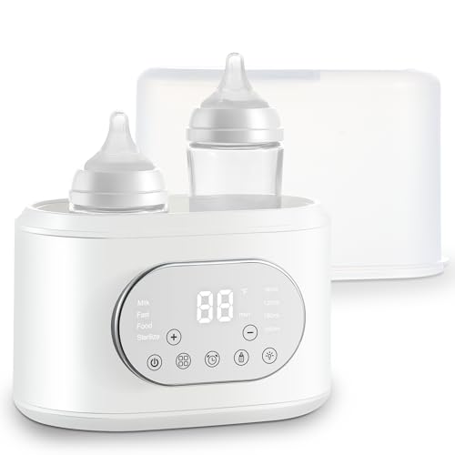 Image of Bottle Warmer, 10-in-1 Fast Baby Bottle Warmer for Breastmilk & Formula, Double Milk Warmer with Timer, Accurate Temp Control, Thaw, Steaming, Heat Food, Keep Warm and Night Light
