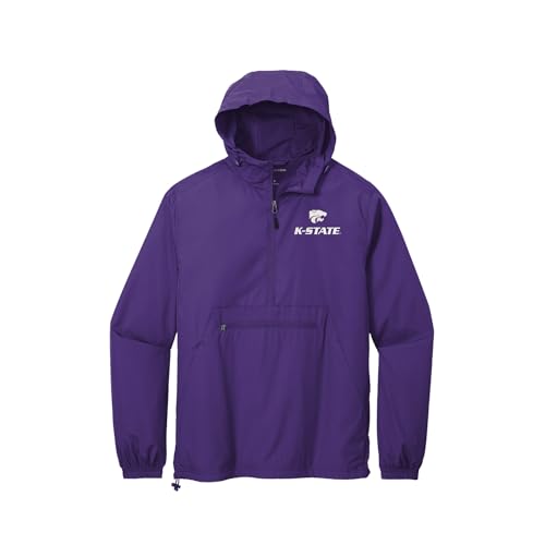 Sorority Letters Shop Kansas State University Packable Anorak Pullover Windbreaker Embroidered with K-State Powercat Logo