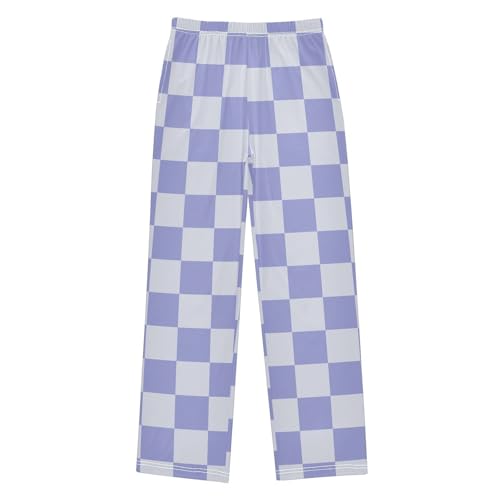 Purple Checkerboard Pajama Pants Long Sleep Pant Soft PJ Bottoms Sleepwear