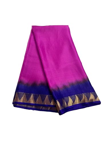 Image of Women's Bhagalpuri Pure Kota Doria Silk Net Saree With Temple Zari Border and Running Blouse Piece