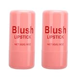 Maquillaje Multifuncional Hidratante en Barra de Rubor en Crema, Colores Vibrantes Duraderos, Fácil Aplicación con Diseño Giratorio, Ideal para Viajes o Uso Diario