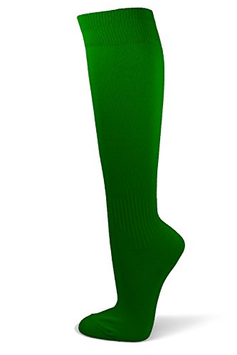 COUVER Youth/Kids Knee High Polyester Sports Athletic Baseball Softball Socks, Green, 9-12 Years