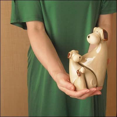 Amazon.co.jp: 陶器置物 ドッグ 犬 雑貨 犬の親子セット 置物 オブジェ