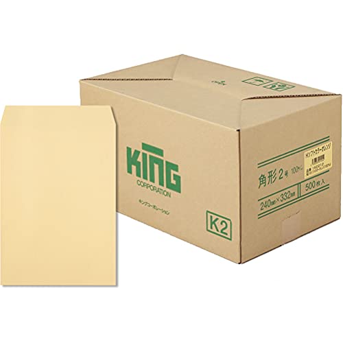 キングコーポレーション 封筒 ソフトカラー 角2 オレンジ 500枚入 160212