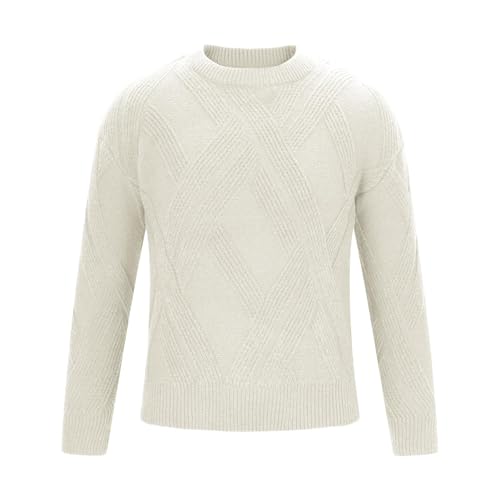 Men's Knit Sweater Crewneck Loose Fit Casual Twist Patterned Textured Long Sleeve Cable Knitted Pullover Sweaters2