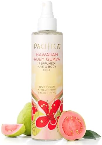 Pacifica Hawaiian Ruby Guava Hair Perfume & Body Fragrance Spray Mist - Body Mist Fragrance w/Grapefruit, Patchouli, Sugar Notes & Geranium Clean Beauty Alcohol-Free, Vegan & Cruelty-Free, 6 oz
