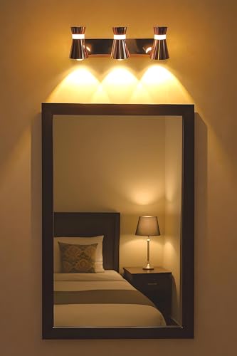 Image of FILLISKA 3 in 1 Double Wall spot /Picture /Display /Mirror Light with Adjustable Head and Colour Changing Function (3 Way RoseGold-397)