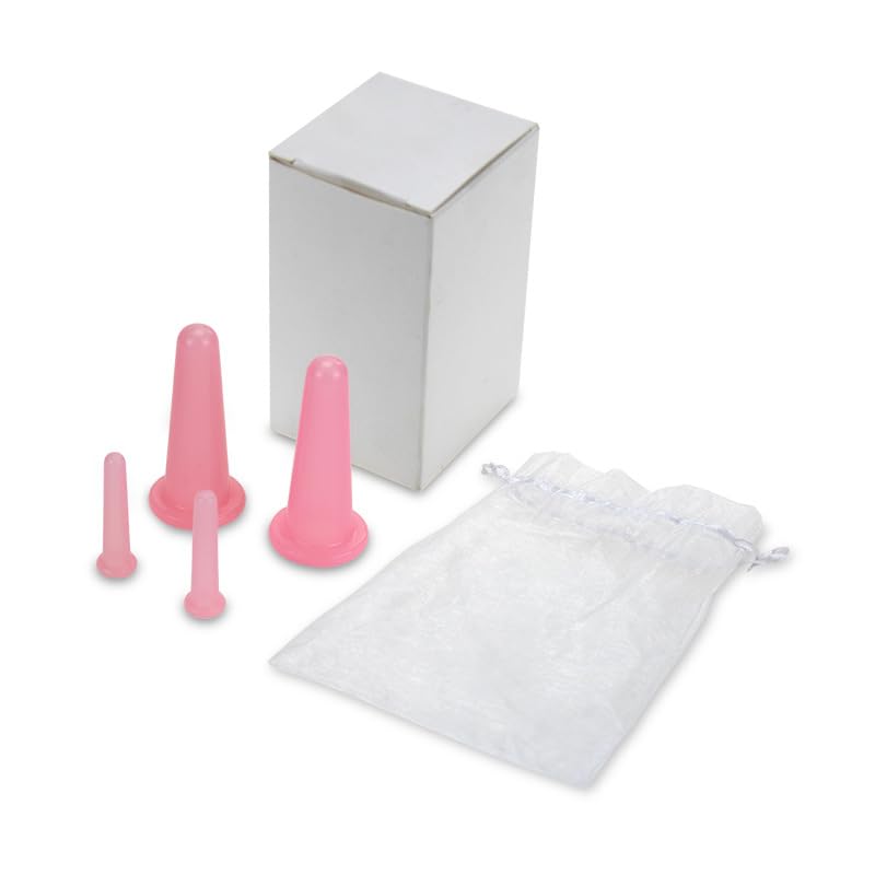 ZIBUYU® 4Pcs Facial Cupping Kit, Silicone Facial Cups, Gentle Gua Sha Cups for Face, Neck, 2 Sizes Facial Cups for Lymphatic Drainage, Contouring, Reducing Puffiness-image-44