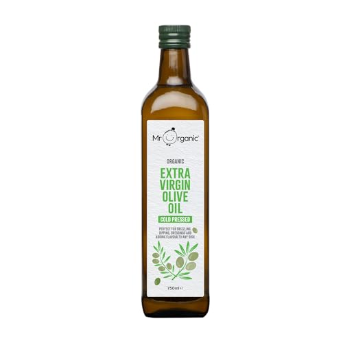 Mr Organic Extra Virgin Olive Oil for Healthy Home Cooking, Cold Pressed, Certified Organic, No Additives 1 x 750ml Glass Bottle