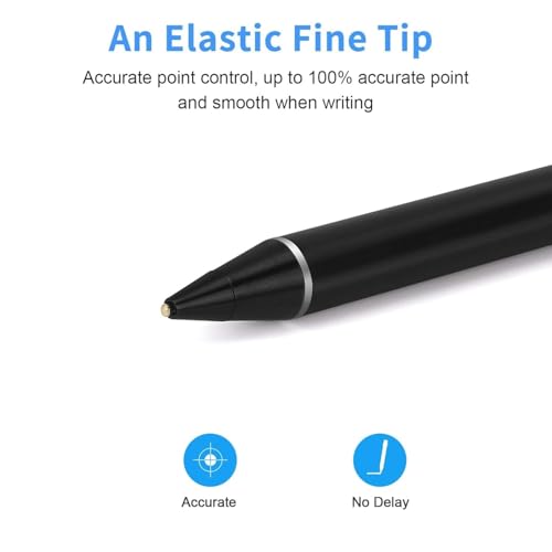 Image of MIXOO Active Stylus Pen for Android Tablet, Digital Pen Active Pencil Fine Point Compatible with iPhone, iPad, Android, Tablets & All Touch Screens - No Palm Rejection (Black)