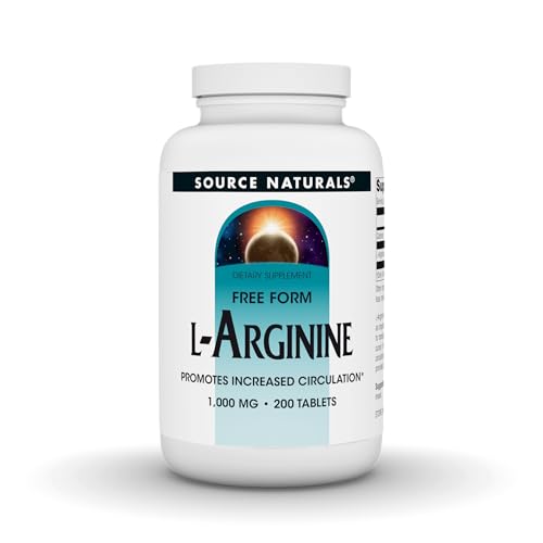 Source Naturals L-Arginine, Free Form, Promotes Increased Circulation* - 1000 mg, 200 Tablets