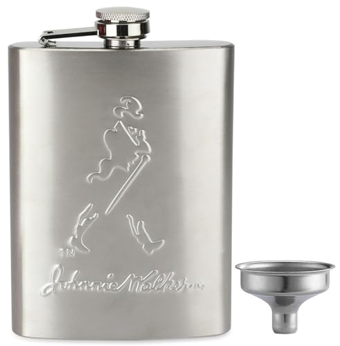 Image of Stainless Steel Hip Flask with Funnel 8 Oz (236 ml) I Engraved Design Wine Whiskey Liquor Flask I Unisex Alcoholic Drinks Holder Pocket Bottle (JW Steel+Funnel)