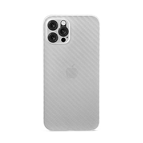 aiino Custodia Skin per iPhone 12 Pro, Cover Bianca 12 Pro con effetto Fibra di Carbonio, Antiurto e Anti Graffio, Ultra Sottile Leggera e Flessibile, Compatibile con MagSafe,Qualità Italiana - Bianco