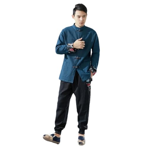 Vêtements Tang hommes à manches longues veste patchwork traditionnelle et boutons faits main