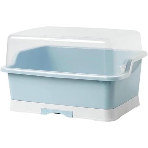 REENEW 食器ケース 水切りかご 食器置き 水切りラック 食器入れ 水切りラック食器収納 食器棚 水切りトレー 大容量 取り外し可能 (B,M)