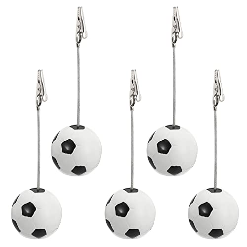PATIKIL Place Card Holder, 5 Pack Memo Clip Holder Stand with Alligator Clasp Table Number Holders Football Shape for Pictures Note Card Paper