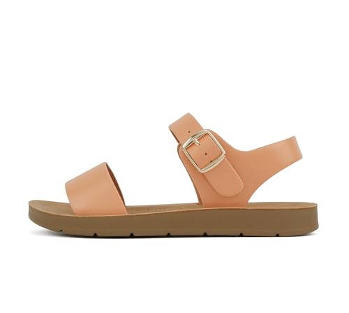 Image of Soda PLENTY ~ Women's Strappy Ankle Wrap Buckle Fashion Flat Sandals
