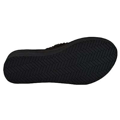 MALIDA Womens Wedge Arch Support Flip Flops Cushion Soft Rubber Midsole Platform Thong Sandals with Rubber Sole