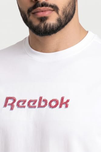 Image of Reebok Men's Cotton-Lycra Blend T-Shirt - 4-Way Stretch Smooth Smooth Round Neck Half Sleeve Tee for Men | Casual Tshirt for Men Stretchable Tshirt