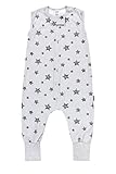 TupTam Saco de Dormir Bebé con Piernas – Saco Bebé Dormir Verano 0.5 TOG, Algodón OEKO-TEX, Estrellas Gris, 104-110