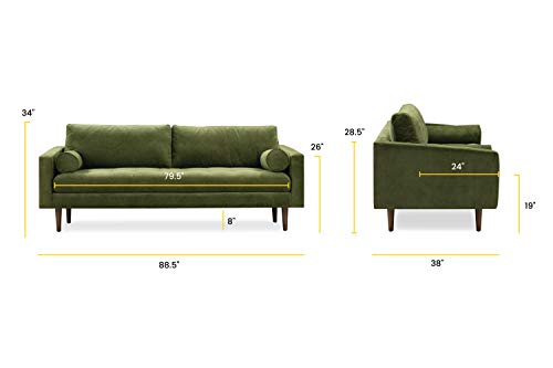 Image of Poly & BARK Napa 88.5 inch Sofa with Deep Seating, Tailored Upholstered Finish, Clean Modern Lines, and Balanced Proportions for Comfortable and Refined Living Spaces