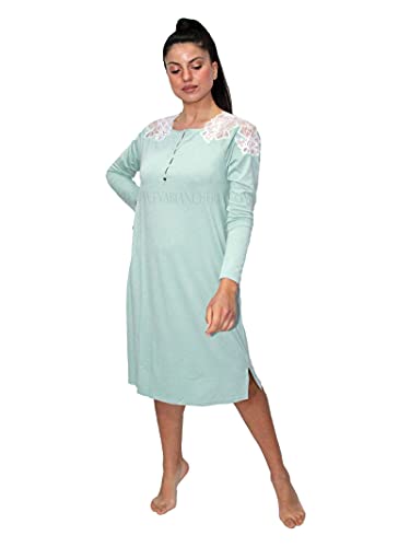 Chemise de nuit à manches longues en Viscose D1740 Amadine sauge XL