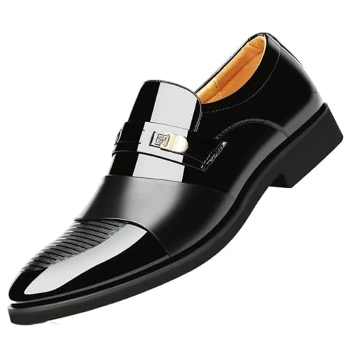 Mens Invisible Elevator Shoes Height Oxford Leather Slip On Business Formal Party Comfort Anti Slip