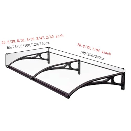 Auvent en polycarbonate de qualité supérieure avec support en aluminium
