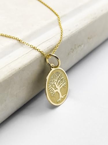 Pendentif arbre de vie en argent et or, le cadeau idéal avec chaîne 45 cm